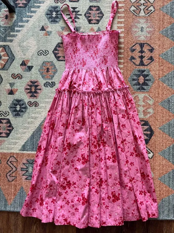 Hill House The Seraphina Midi Nap Dress in Pink Sweet Peas - Image 2