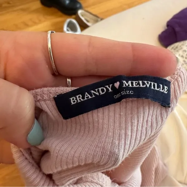 Brandy Melville pale pink button tank - Image 5
