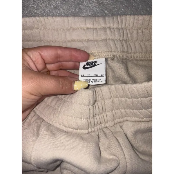 Nike Phoenix Fleece High Waisted Oversized Sweatpants Womens XS Beige Joggers - Image 5