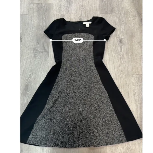 White House Black Market Colorblock Fit & Flare Feminine Tweed Career Dress Sz 0 - Image 8