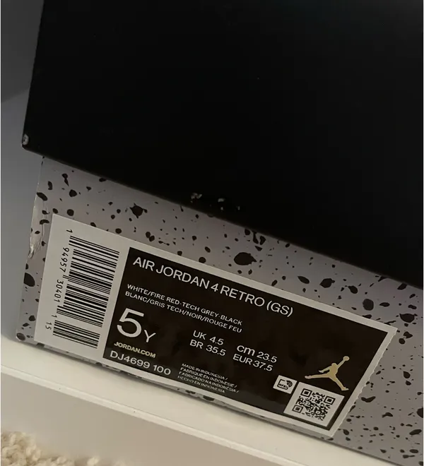 Nike Air Jordan 4 Retro GS White Oreo - Image 8