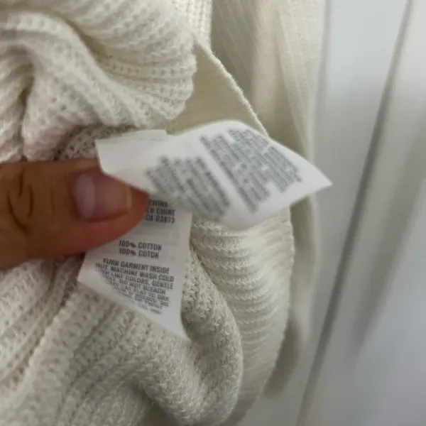 Aerie Cream waffle Knit Cardigan with Button Detail 100% cotton medium - Image 3
