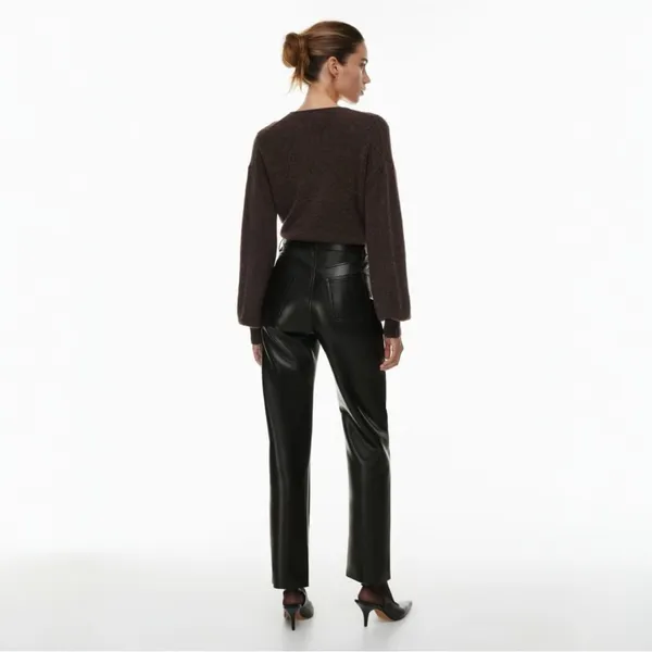 Aritzia The Melina Pant Vegan Leather In Black Size US 4 - Image 3