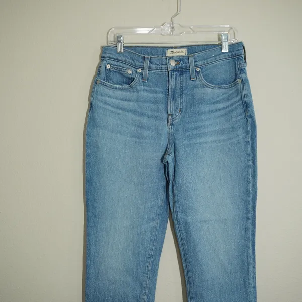 Madewell 29P The Perfect Vintage Jean Medium Blue Raw Hem Straight Leg Casual - Image 2
