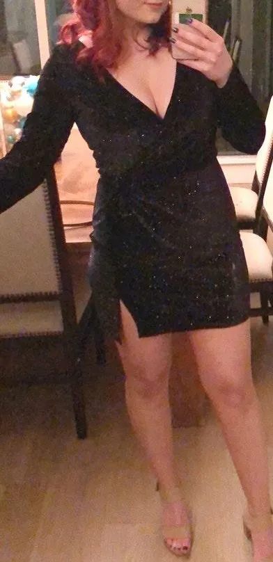 Trixxi Long Sleeve Glitter Wrap Dress - Image 3