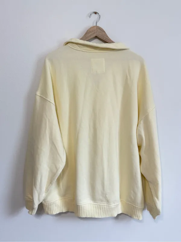 NWT Aerie Oh Snap! Sweatshirt Cozy Yellow Size Large NEW Oversized Sweater - Image 5