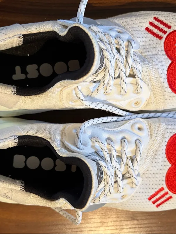 Adidas Solar HU x “Human Made” Love sneakers. White w/ Red “Human Made” Heart. - Image 3