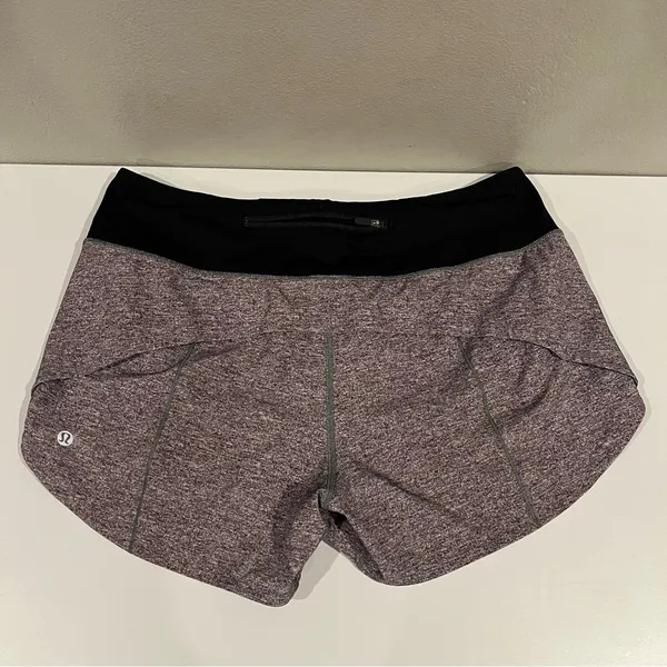 Lululemon Speed Up Short Long 4" Heather Gray Black Women's Athletic Shorts 8 - Image 4