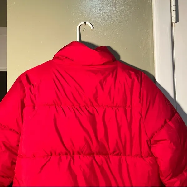 Zenana Womens Size Large Red Puffer Jacket Full Zip Pockets Long Sleeve QJ-1350Y - Image 9