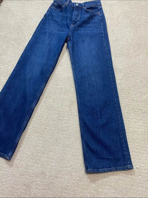 Reformation Dark Blue Wide-Leg Jeans Size 26 - Image 16