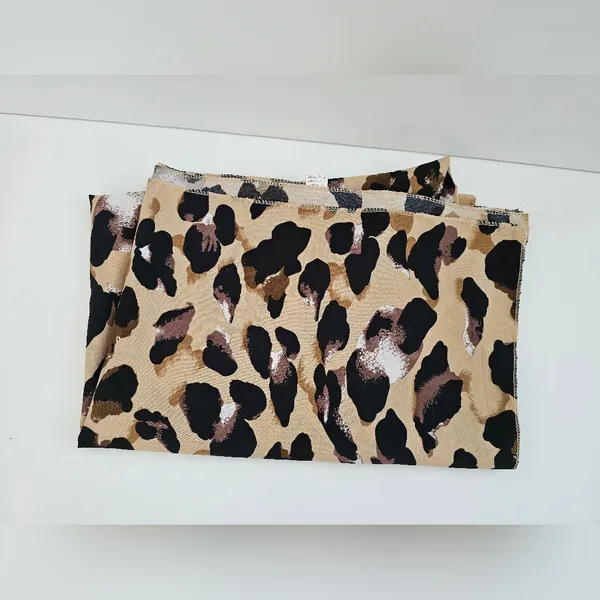 Vintage Leopard Print Sarong Wrap Large Scarf​ Black - Image 5