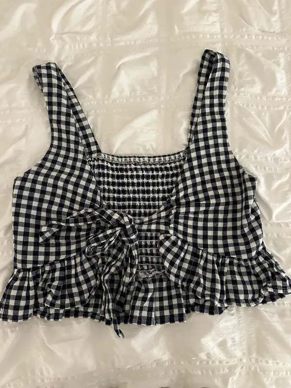 American Eagle Gingham Crop Top - Image 2