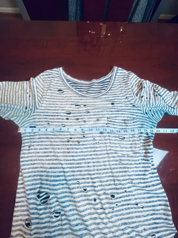 Free People We The Free Distressed Striped T-Shirt Medium Grunge Indie Sleaze M - Image 4
