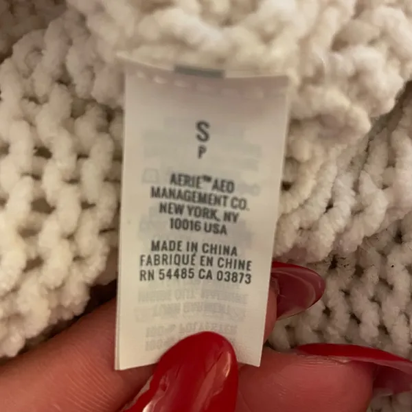 Aerie Oversized Knit Turtleneck Sweater, Cream/White, Size S, EUC - Image 5