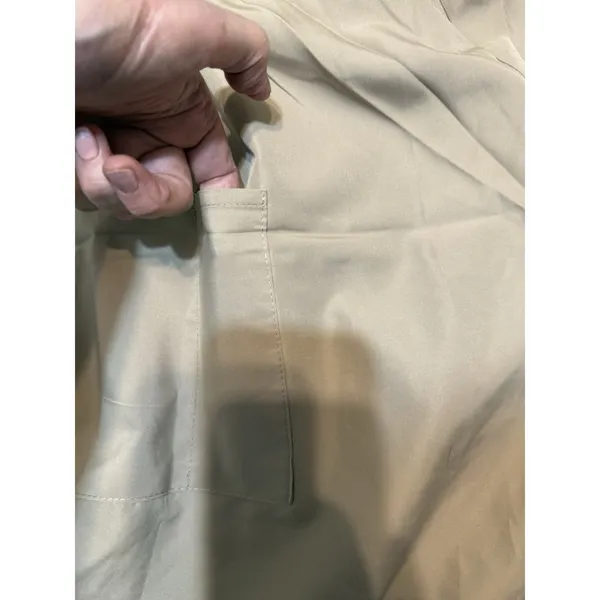 Beige Scrub Work Pants L Blood Resistant Latex Free 30" Inseam Pockets New - Image 8