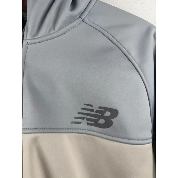 New Balance Womens Size Medium Colorblock‎ Hooded Zip Up Jacket Light Blue Grey - Image 8