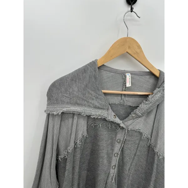FP Movement Windy Meadow‎ Hoodie Heather Grey Women Small Oversized OB1137897 - Image 5