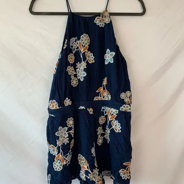J.O.A.‎ Navy Floral Embroidered Romper - Image 2