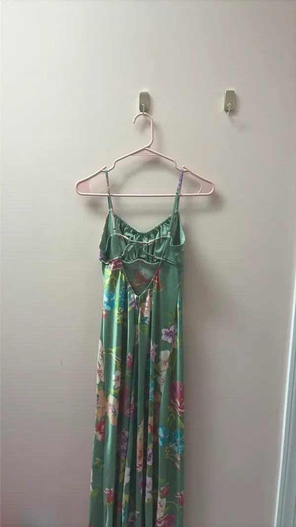 Floral green maxi dress - Image 3