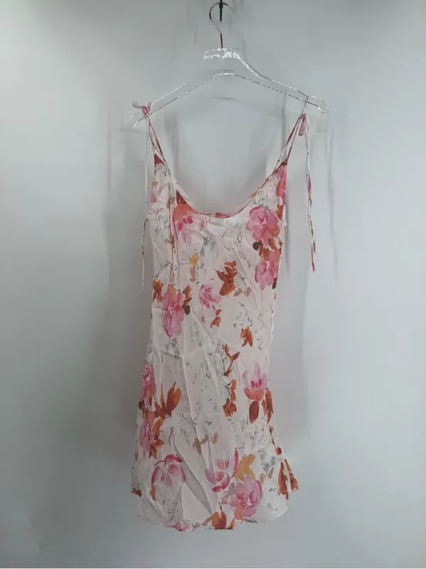 ZARA Safia Satin Floral Mini Dress Pink X-Small NWT - Image 4