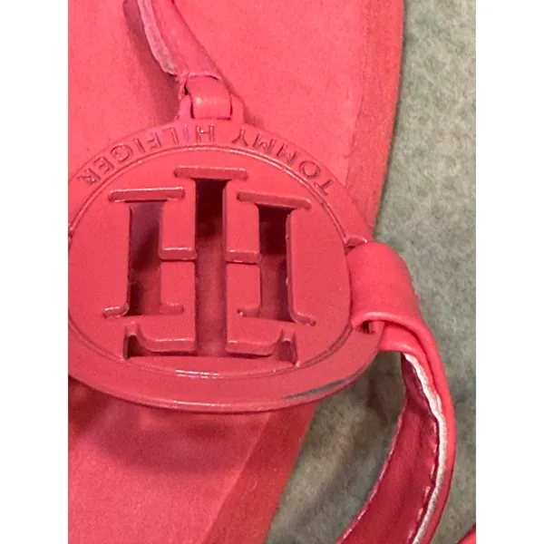 Tommy Hilfiger Women's‎ Pink Thong Flip Flops Sandals Size 9 B20 - Image 8