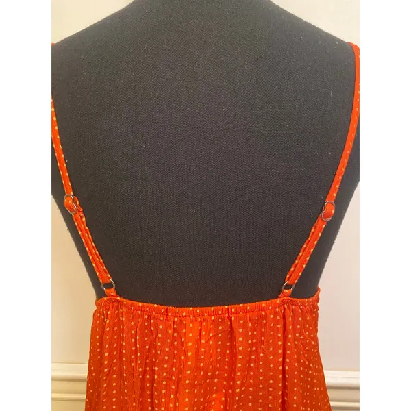 NWT Dippin Daisys Orange Polka Dot Babydoll Mini Slip Dress Nightie Y2K Coquette - Image 4