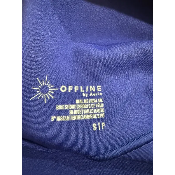 OFFLINE by Aerie Real Me Crossover Bike Shorts Cobalt Blue High Rise 5" Inseam S - Image 5