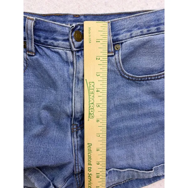 American Eagle Mom Shorts Womens 0 Blue Denim High Rise Cuffed Casual - Image 6
