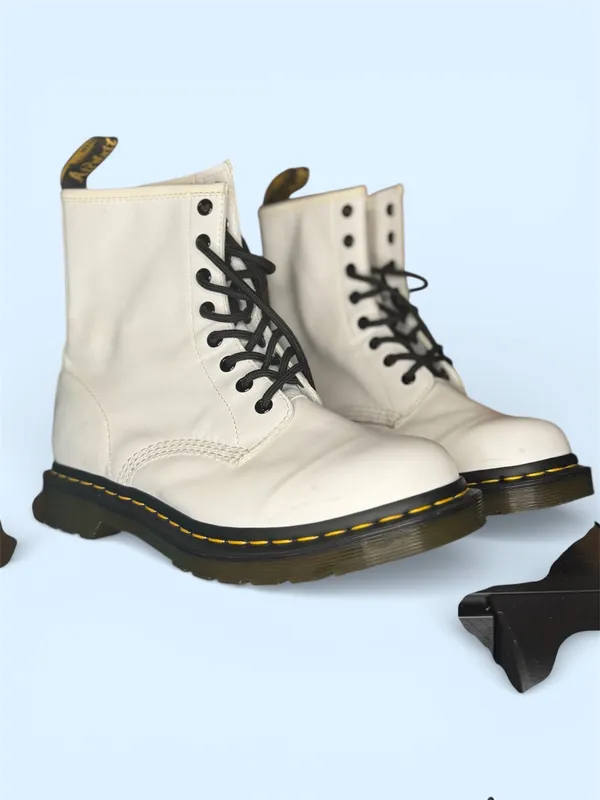 Dr. Martens 25057 white leather boots 9 - Image 2