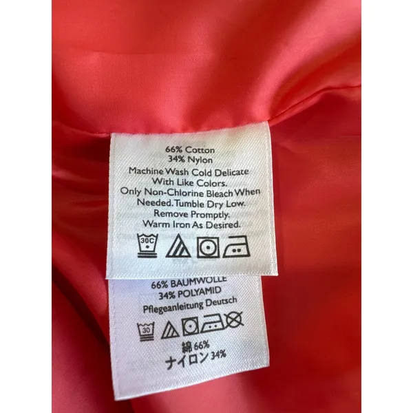 Eddie Bauer Womens Red Trench Coat Cotton Nylon Button Front Plus 2X 7827 - Image 5