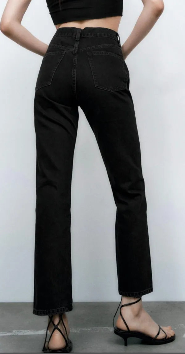 ZARA Black Straight Leg Jeans - Image 3