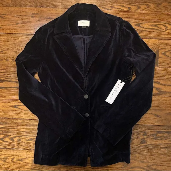 PARKER SMITH Women’s Sleek Navy Blue Versatile Velvet Blazer with Pockets Sz SM - Image 15