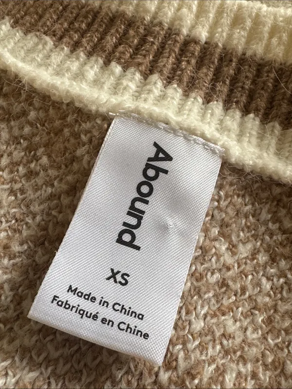 ABOUND Checkered V-Neck Sweater Vest XS 18” + p2p Tan Neutral EUC - Image 4