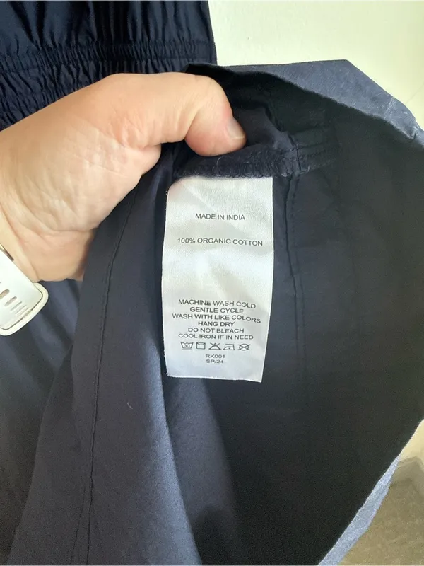 Quince 100% Organic Cotton Poplin Tiered Maxi Dress Navy Blue Size L - Image 11