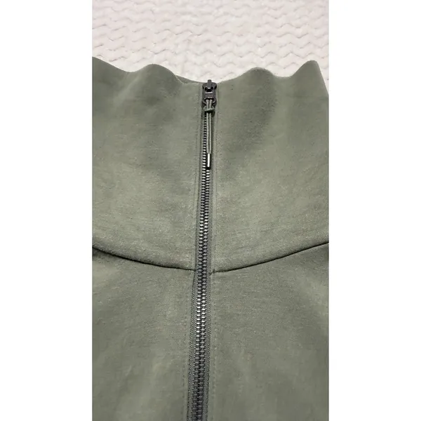 Spanx AirEssentials Half Zip Pullover Olive Green Sweatshirt 1X Tall 4709 - Image 4