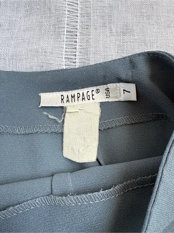 Rampage Vintage Muted Blue Mini Skirt with Side Slit - Image 7