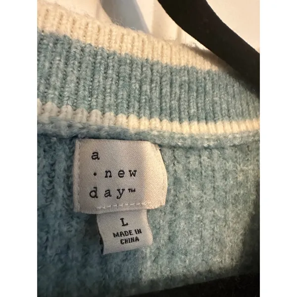 A New Day Women's Light Blue V-Neck Button‎ Front Cardigan Sweater - Image 7