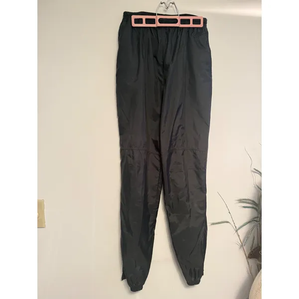 Vintage Nike Nylon Track Pants Womens Large Black Windbreaker Joggers F11102TSU‎ - Image 2