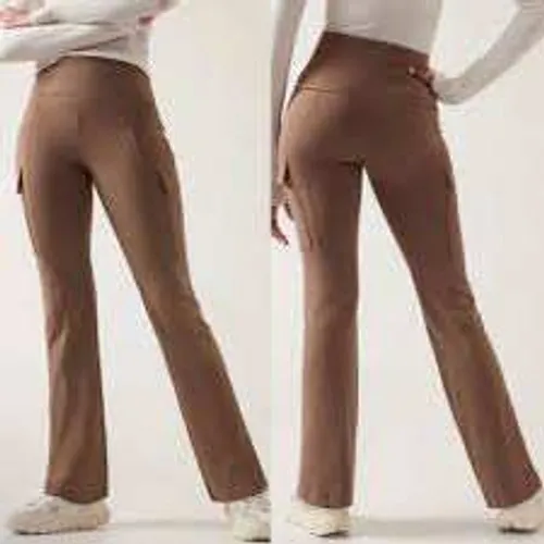 Athleta Delancey Straight Cargo Pant Womens XS‎ Brown High Rise Trousers Stretch - Image 2