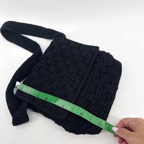 The Sak Black Crochet Hobo Bag Shoulder Bag Handbag‎ Casual Purse 10x9 - Image 12