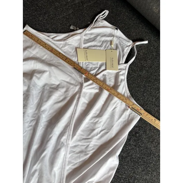 Aokosor nwt Womens White Sleeveless Wrap Tank Top S - Image 7