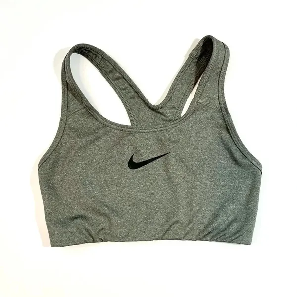 Nike Swoosh Gray Racerback Sports Bra - Image 2