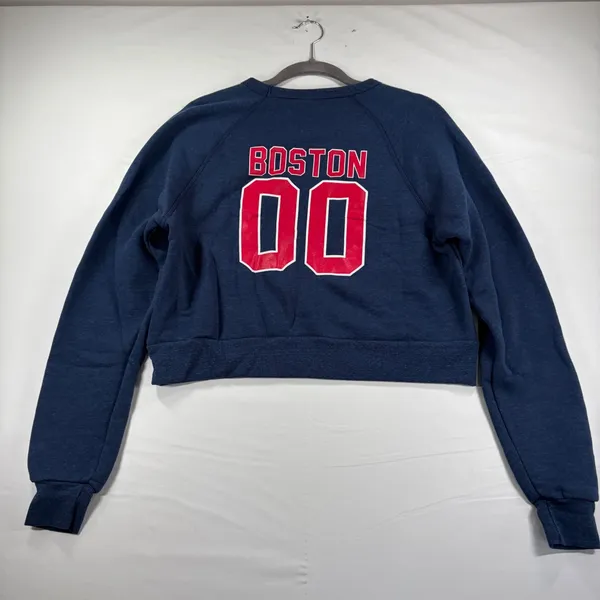 Where I'm From Boston Go Sports Cropped‎ Sweatshirt Navy Blue Medium NWT USA - Image 4