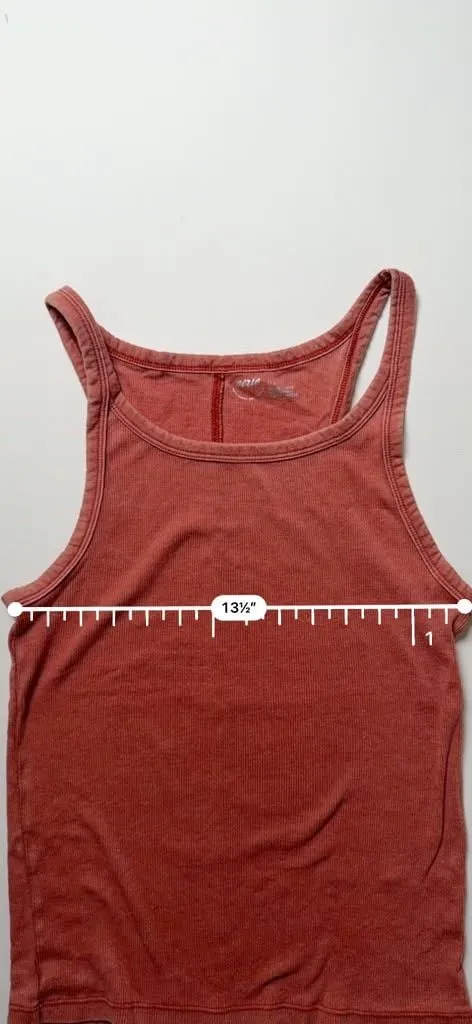 Aerie Casual Basic Women's Ribbed Racerback Tank Top in Burnt Orange Red Large - Image 3
