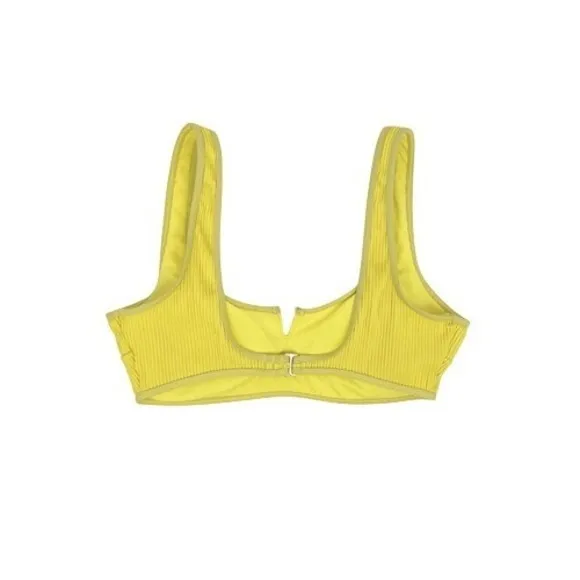 Hollister Swim Yellow Ribbed Bralette Bikini Top‎ Size Medium - Image 2