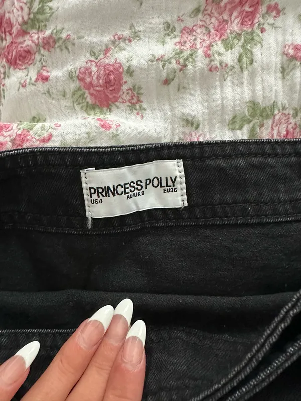 Princess Polly Mini Wrap Skirt Black 4 - Image 4
