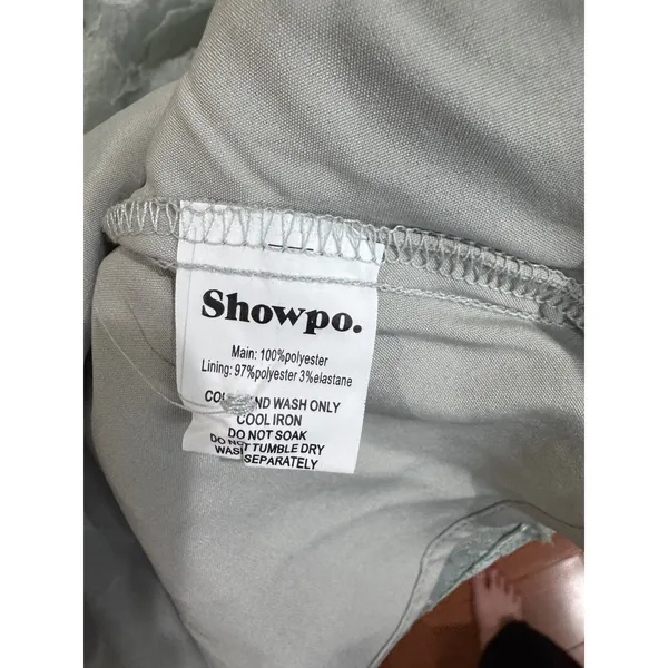 Showpo NWT Baxia Textured Balloon Sleeve Mini Dress sz 8 Silver Blue - Image 8