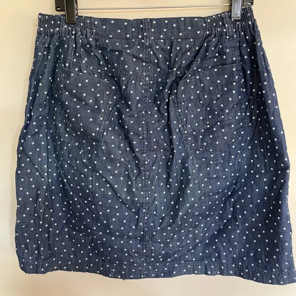 Catherines Star Print Denim Skort Blue Cotton Plus Size 18W Mini‎ Skirt Shorts - Image 11