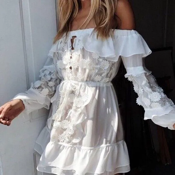 For Love And Lemons Off Shoulder Carolina Dress white Lace NWOT - Image 6