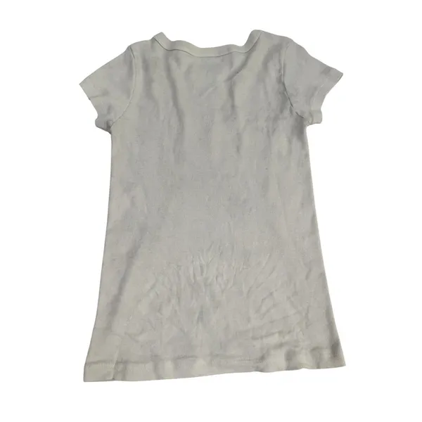 John Galt Brandy Melville White Ribbed 28 Graphic Baby Tee Short Sleeve‎ Small - Image 2